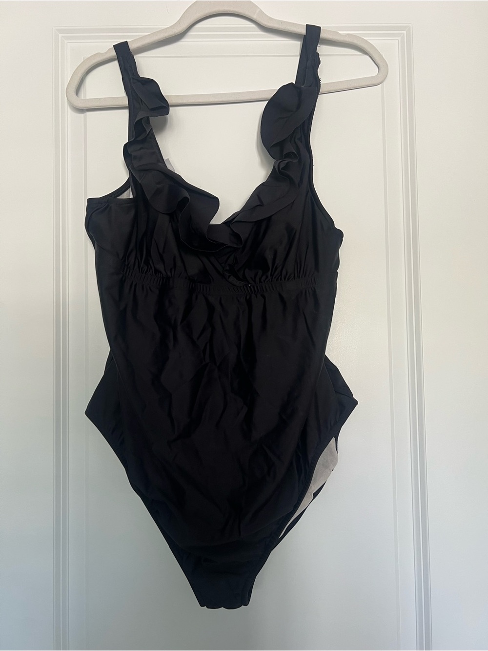 Women's  Ruffle One-Piece Swimsuit - Black